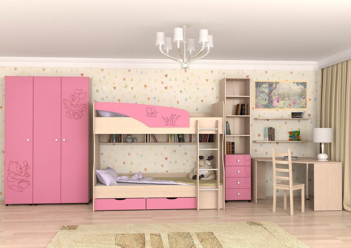 модульная мебель в детскую для девочки