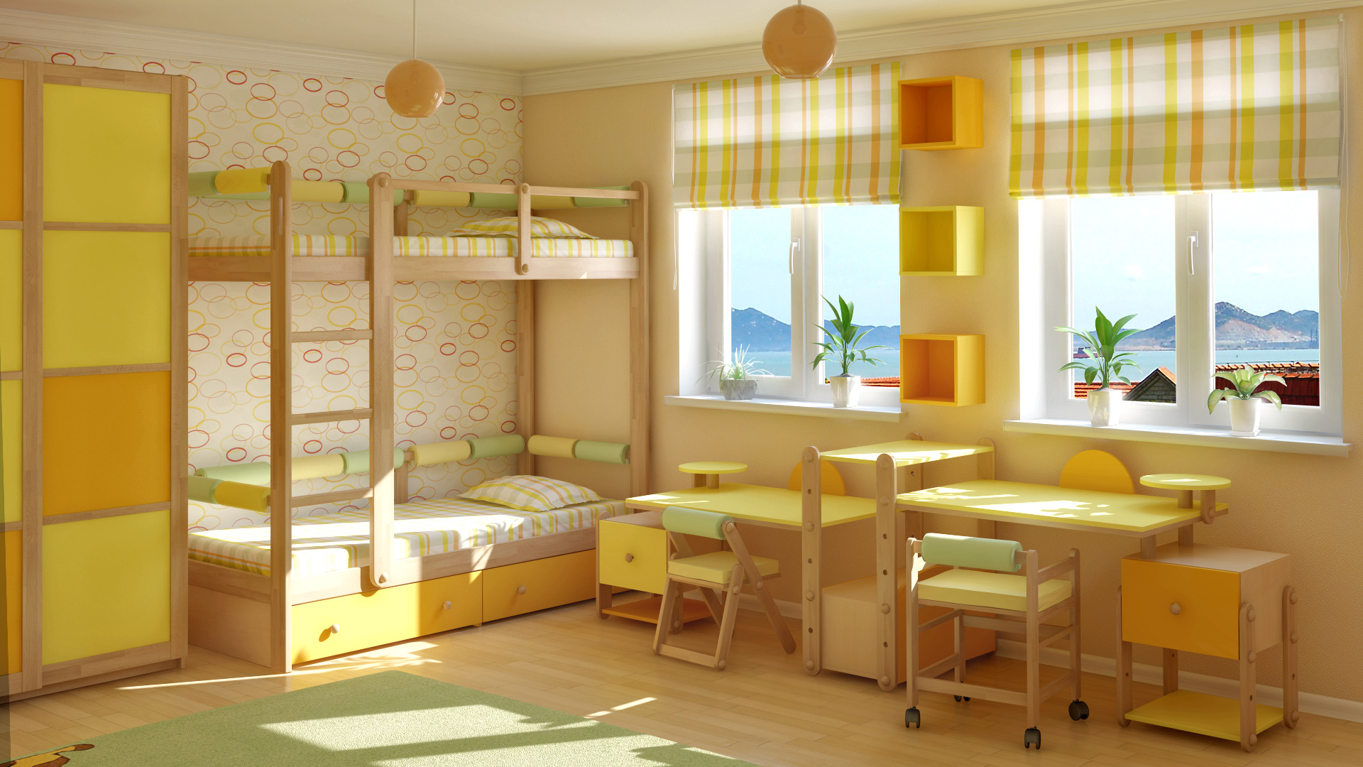 Детская комната для двоих разнополых школьников