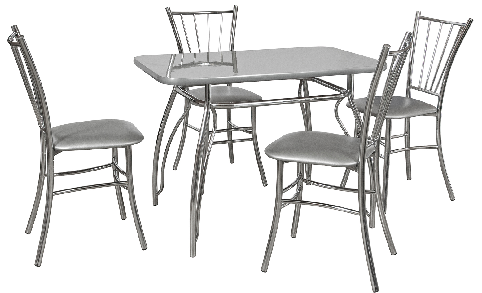 Столы и стулья для кухни хромированные