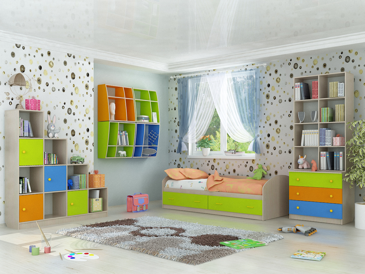 детская жилая комната мебель