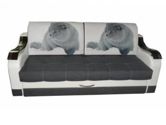 Прямой диван с фотопринтом кот - Мебельная фабрика «ДарВик»