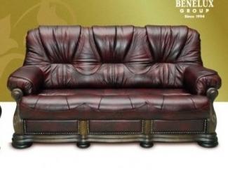 Коричневый диван из кожи Brussel - Мебельная фабрика «Мебельный Край»