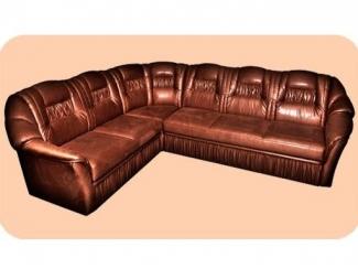 Угловой диван в коричневой коже Рафаэль  - Мебельная фабрика «Мебельный Рай»