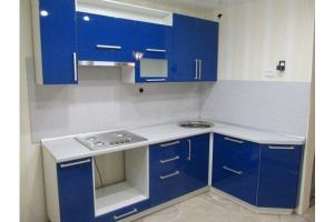 Угловая синяя кухня - Мебельная фабрика «Барокко Плюс»