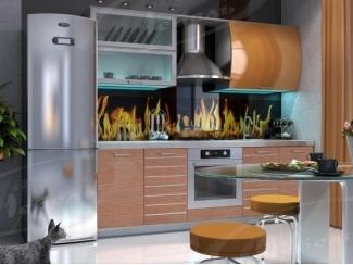 Оранжевая кухня с подсветкой Техно - Мебельная фабрика «Ладос-мебель»