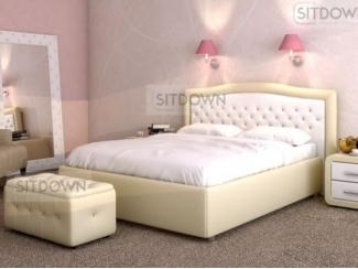 Стильная бежевая кровать Трошбей  - Мебельная фабрика «Sitdown»