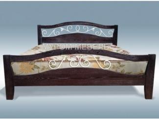 Кровать из дуба Алиса с ковкой - Мебельная фабрика «Муром-Мебель»