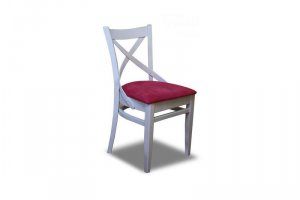 Белый стул из натурального дерева с мягким сиденьем 313211