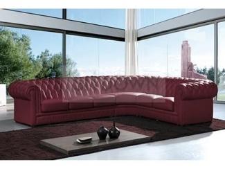 Кожаный диван с каретной стяжкой  - Мебельная фабрика «Sitdown»