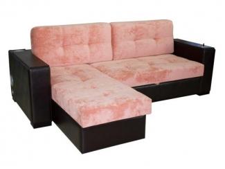 Розовый диван с оттоманкой Гармония 