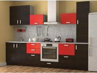 Черно-красная прямая кухня - Мебельная фабрика «Феникс-мебель»