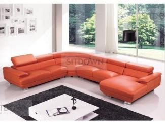 Оранжевый п-образный диван Матте  - Мебельная фабрика «Sitdown»