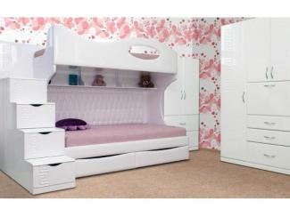 Белая детская Герда с двухъярусной кроватью - Мебельная фабрика «Астмебель»