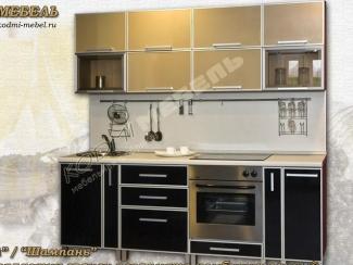 Кухонный гарнитур прямой Черный-Шампань - Мебельная фабрика «KODMI-мебель»