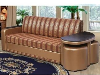 Прямой диван со столом и пуфами Муза 4 - Мебельная фабрика «Шкаffыч»