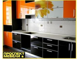 Кухня  оранжевая прямая - Мебельная фабрика «Проспект мебели»