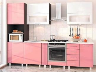 Прямой кухонный гарнитур Розовый глянец ПВХ - Мебельная фабрика «Вся Мебель»