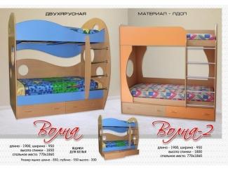 Детская Двухъярусная кровать Волна - Мебельная фабрика «Бригантина»