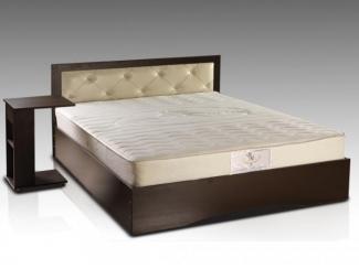 Кровать двуспальная с мягким элементом  - Мебельная фабрика «Восток-мебель»