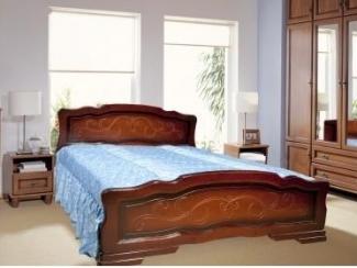 Коричневая кровать из массива Катя 6 - Мебельная фабрика «Мебель-АРС»