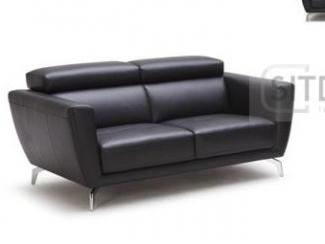 Черный кожаный диван Рамона 