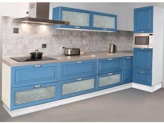 Голубой кухонный гарнитур Лилия-эмаль  - Мебельная фабрика «Виктория»