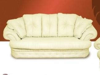 Светлый диван из кожи Carmen - Мебельная фабрика «Мебельный Край»