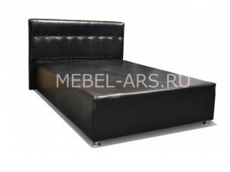 Темная кровать из экокожи Эконом-стиль - Мебельная фабрика «Мебель-АРС»