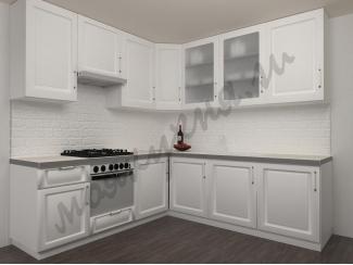 Белая угловая кухня Квадро жемчужный ясень - Мебельная фабрика «Моя кухня»