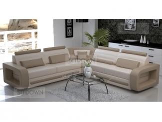 Угловой диван из кожи с выдвижными подголовниками Мелроуз - Мебельная фабрика «Sitdown»