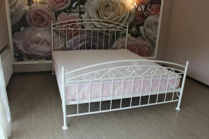 Белая кованая кровать - Мебельная фабрика «Анкор»