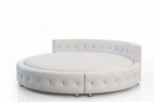 Белая круглая кровать 10 - Мебельная фабрика «Эльнинио»