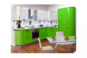 бело-зеленая кухня - Мебельная фабрика «Lakma»