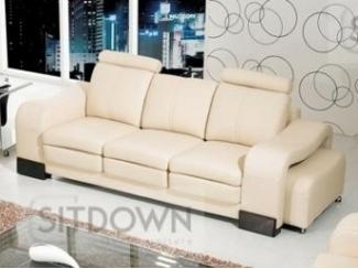 Светлый кожаный диван Феникс  - Мебельная фабрика «Sitdown»