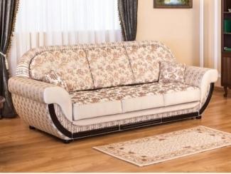 Светлый диван-кровать с цветами