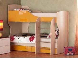 Детская 2х ярусная кровать с ящиком МДФ - Мебельная фабрика «Лига Плюс»