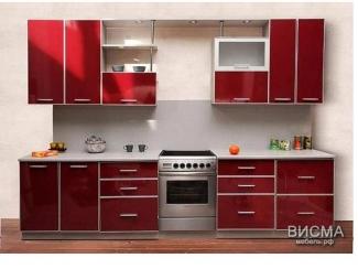 Красная прямая кухня - Мебельная фабрика «Висма Мебель»
