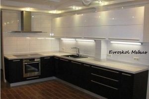 Черно-белая кухня - Мебельная фабрика «Евроскол»