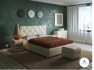 Кровать с каретной стяжкой Монблан  - Мебельная фабрика «Архитектория»