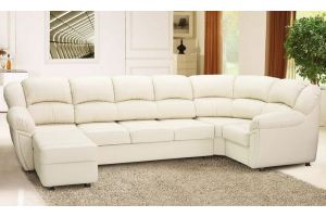 Белый п-образный диван Милана