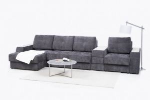 Угловой диван Левел с оттоманкой - Мебельная фабрика «Аврора»