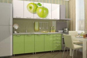 Зеленая кухня с фотопечатью Пихта - Мебельная фабрика «Д.А.Р. Мебель»
