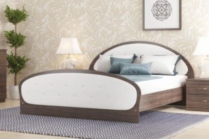 Кровать ЛДСП с кожей Валенсия - Мебельная фабрика «Антураж»