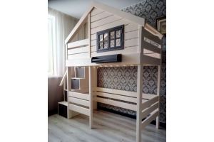 Кровать-чердак с домиком Озара - Мебельная фабрика «Детская мебель»