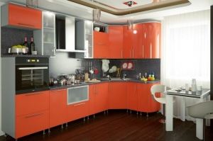 Оранжевая угловая кухня Анжелика - Мебельная фабрика «Д.А.Р. Мебель»