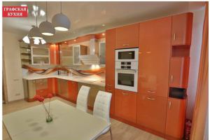 Кухня угловая оранжевая Модерн