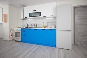 Прямая синяя кухня Фиджи - Мебельная фабрика «ЛЕКО»