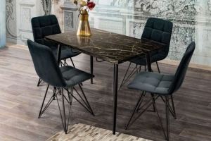 Стол раздвижной 3D Черно-золотой мрамор - Мебельная фабрика «Akrolux»