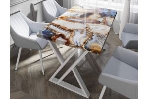 Стол 3D Кварц опора Х-образное - Мебельная фабрика «Akrolux»
