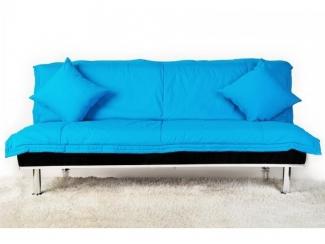 Голубой прямой диван-кровать Оптим